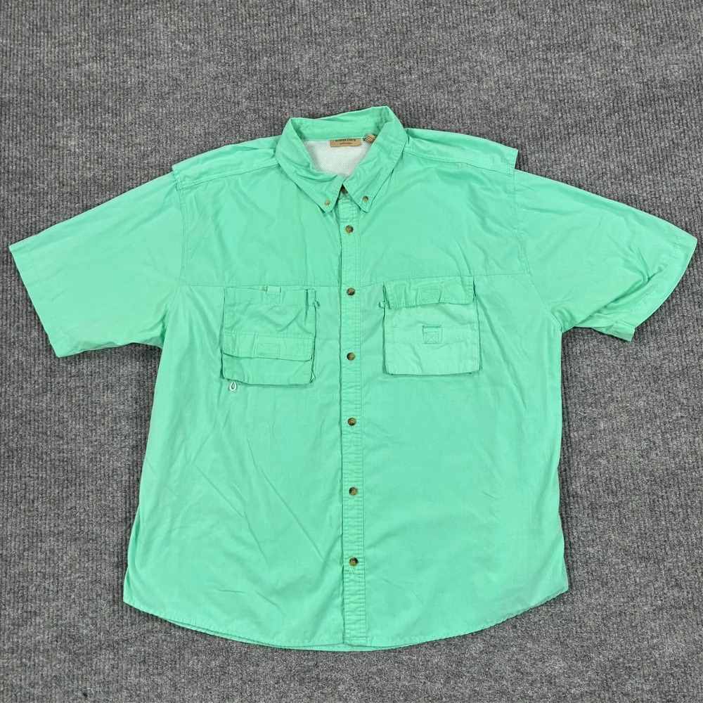 Rugged Earth Outfitters Fishing Shirt Mens Size 3XL Green Vented Outdoor